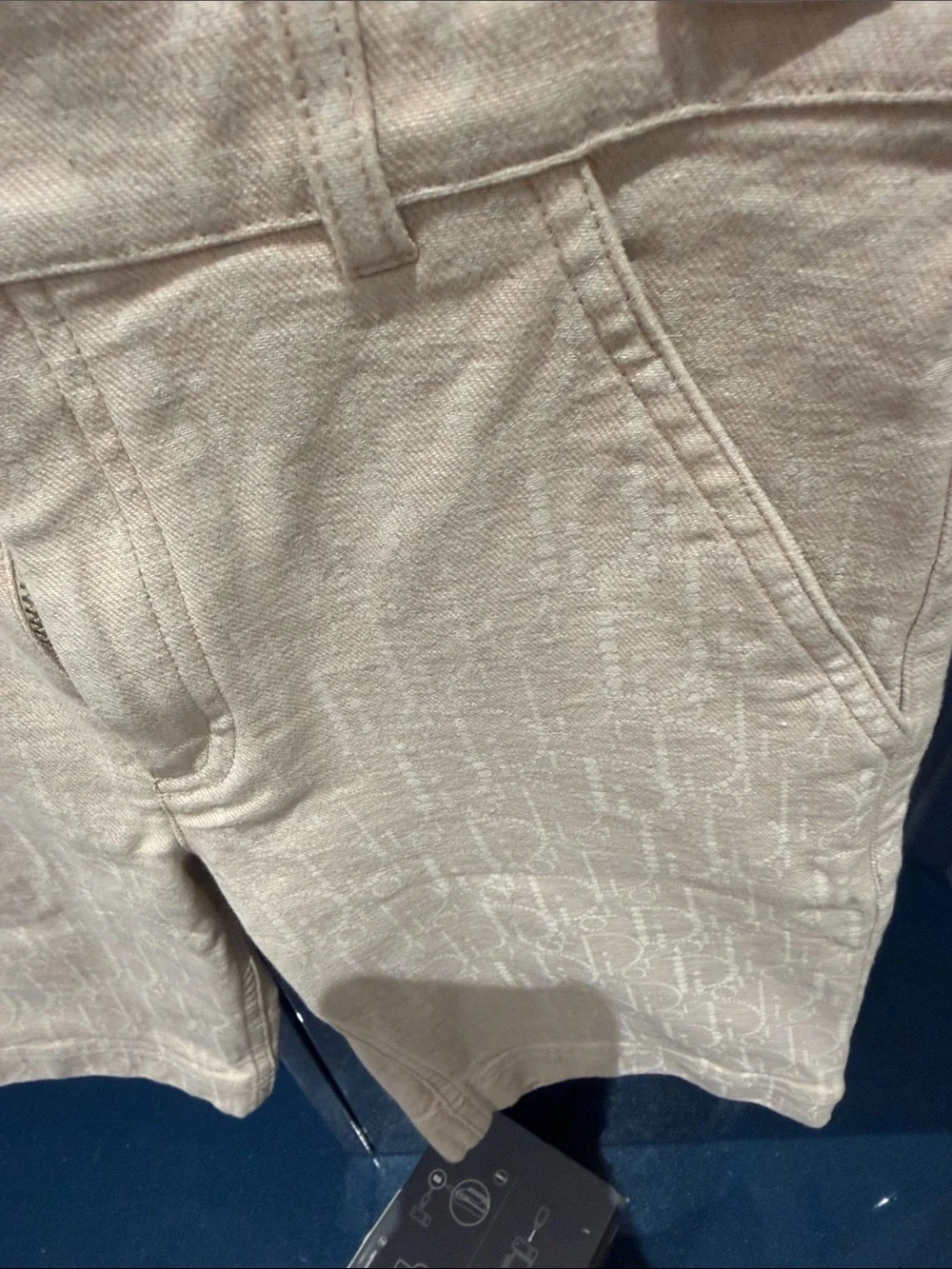 Dior Kids Authentic Cream DIOR Logo Jean Shorts